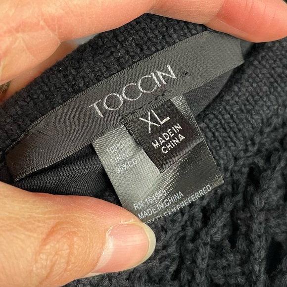 Toccin Kayla Crochet Midi Dress Black Knitted 100% Cotton Lining: Cotton/Spandex - Picture 7 of 17